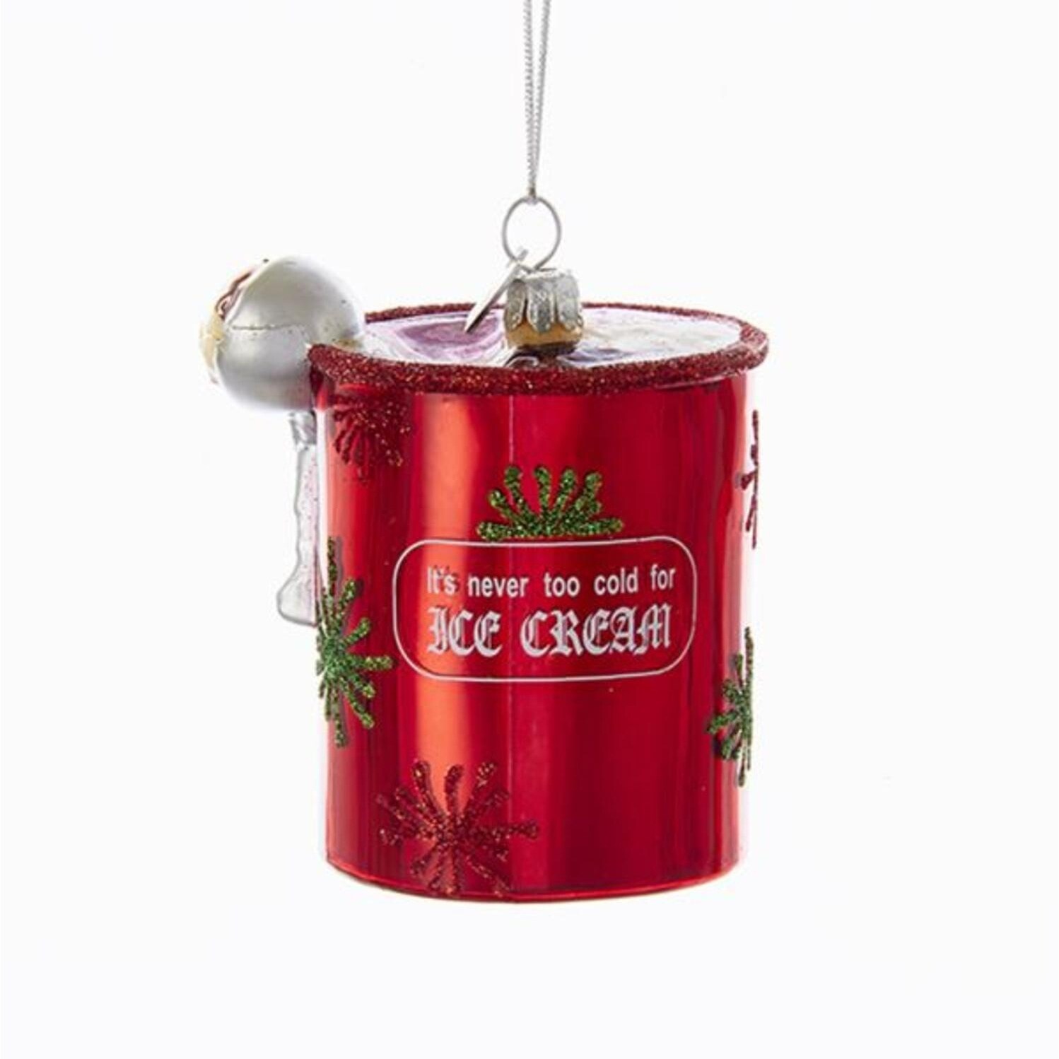 Shop Pack Of 8 Metallic Red Glittering Glass Ice Cream Pint