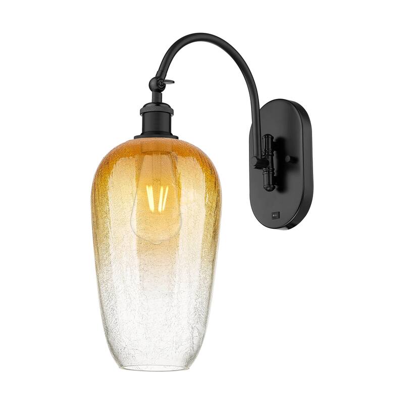 Innovations Lighting Endless Possibilities Ballston - Brookhaven Flute - 1 Light 7" Swiveling Sconce - Matte Black/Amber