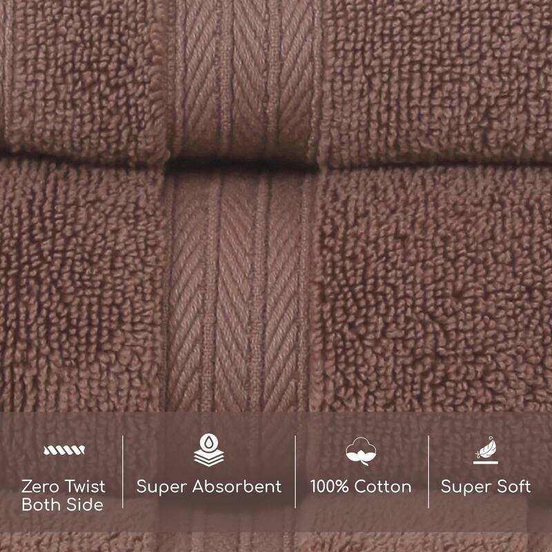 Home Weavers Elegance Essentials 550GSM Cotton Zero Twist Super Absorbent Hand Towel Set of 4