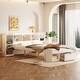 preview thumbnail 3 of 10, Queen Wood Platform Bed with Storage Headboard & Drawer, White