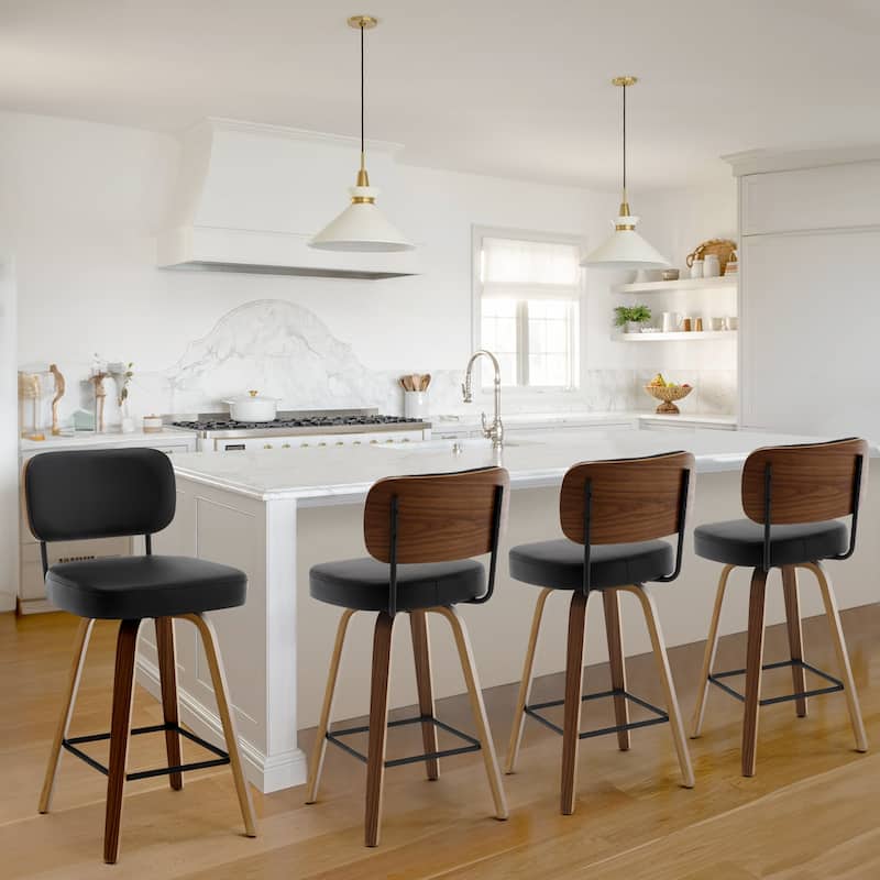 26"/29" Swivel Bar Stools/ Counter Stools with Bentwood Legs