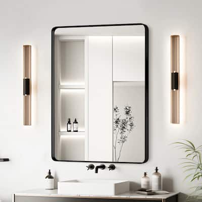 20x30 Inch Black Aluminium Frame Bathroom Mirror