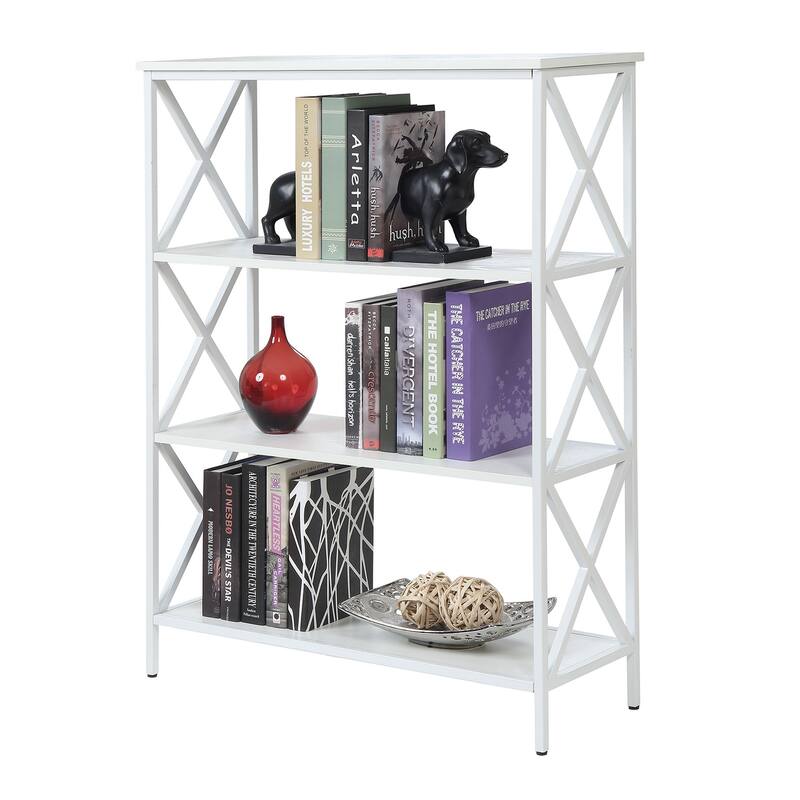 Carbon Loft Ehrlich Metal and Wood 4-Shelf Bookcase
