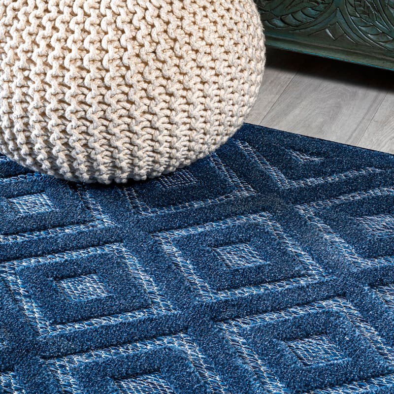 JONATHAN Y Ankara Neutral Diamond Trellis Indoor/Outdoor Area Rug