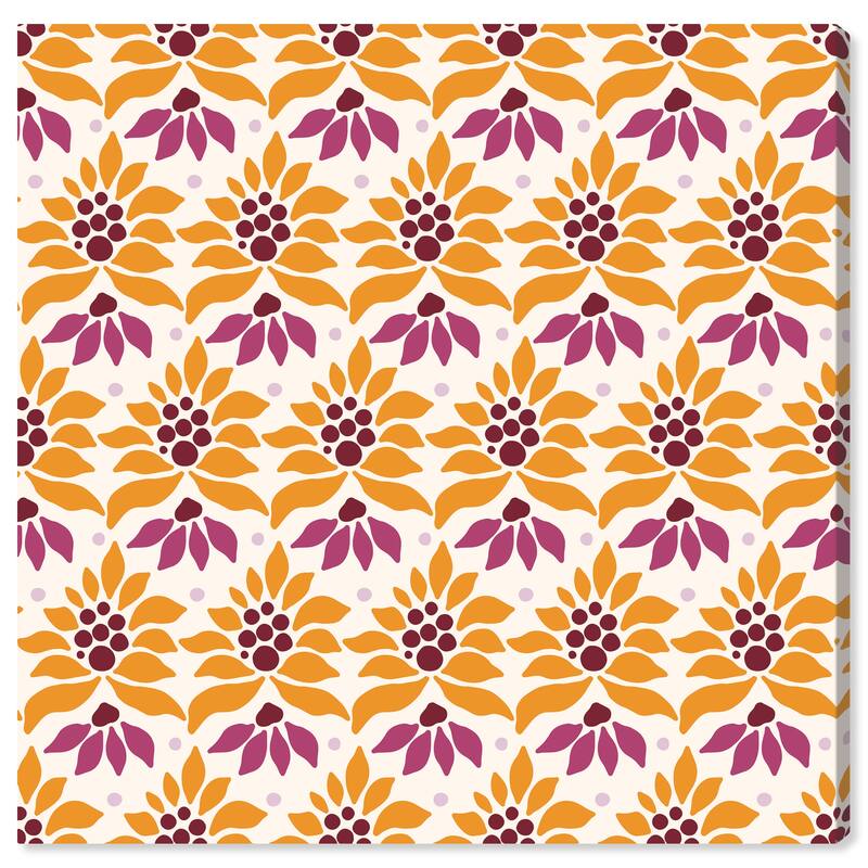 Wynwood Studio Canvas Abstract All sold out florals Orange and Apricot Modern & Contemporary Wall Art Canvas Print - 30 x 30