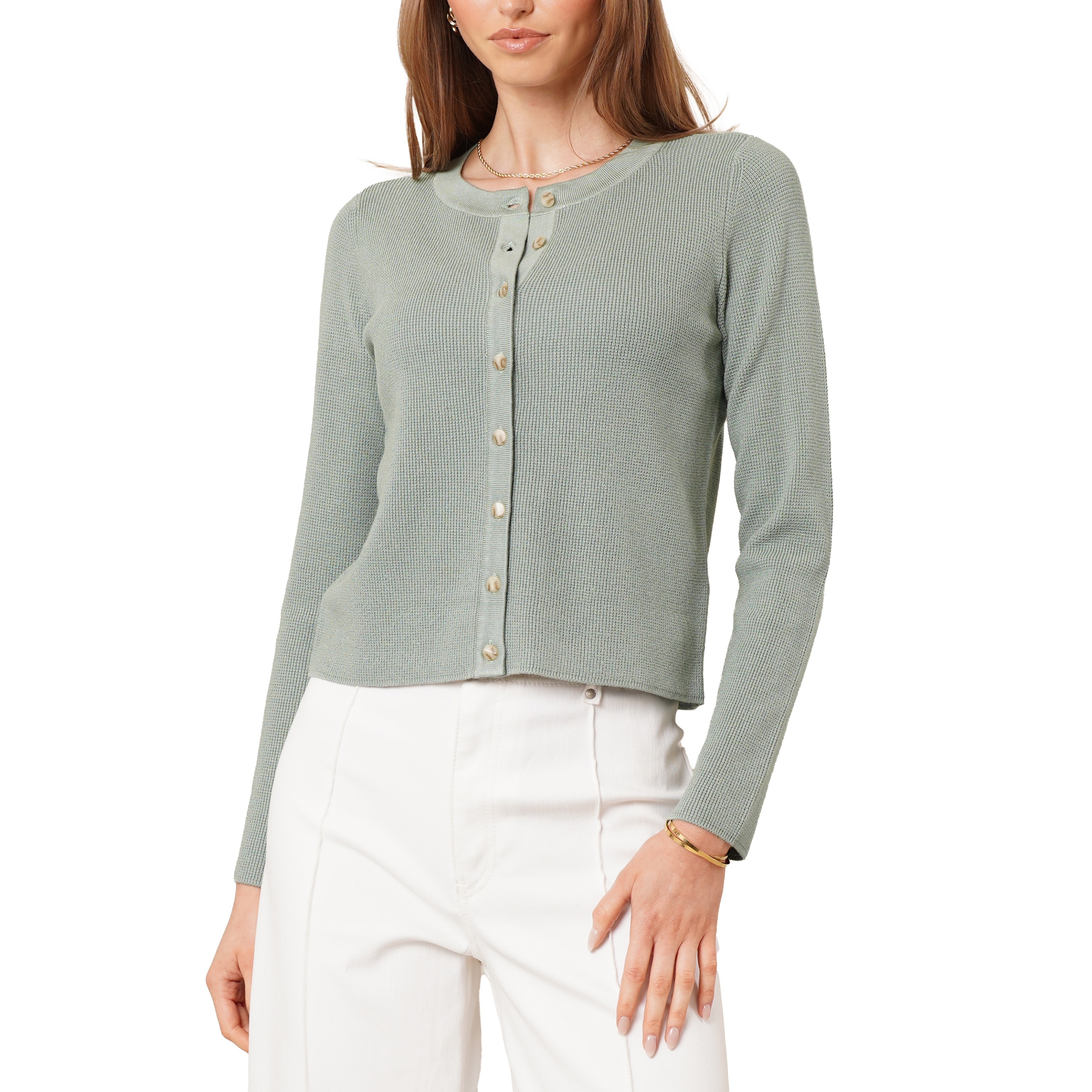 Cyrus Women's Waffle-Knit Cardigan