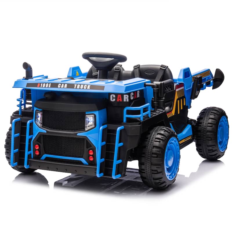 24V Two-seater Kids Ride On Electric Car W/parents control,Seat width 19.69in,E-rear dump,For Kids Aged 3+