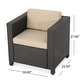 preview thumbnail 38 of 57, Puerta Outdoor 4-piece Wicker Chair Set with Square Firepit by Christopher Knight Home