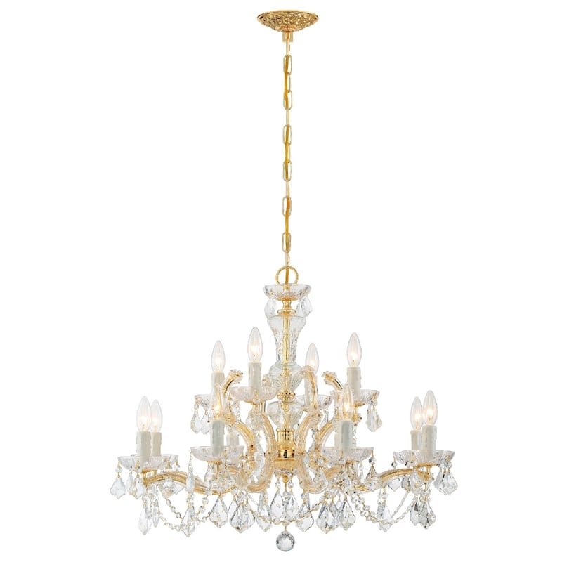 Maria Theresa 12 Light Clear Crystal Chandelier - 29'' W x 25.5'' H