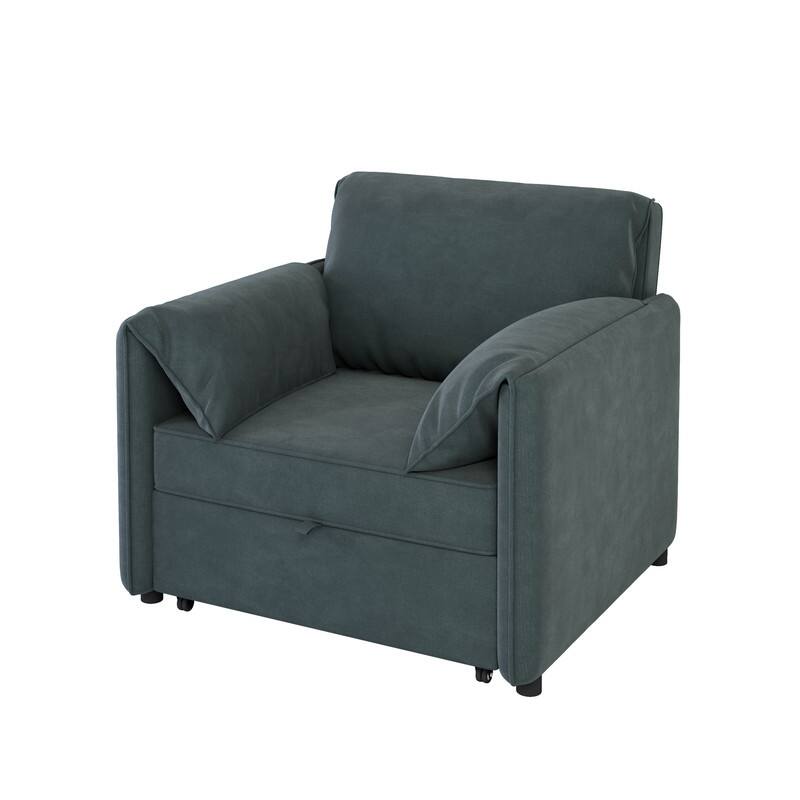 38.5" Convertible Folding Sofa Bed, 3-in-1 Convertible Sleeper Chair, Adjustable Backrest