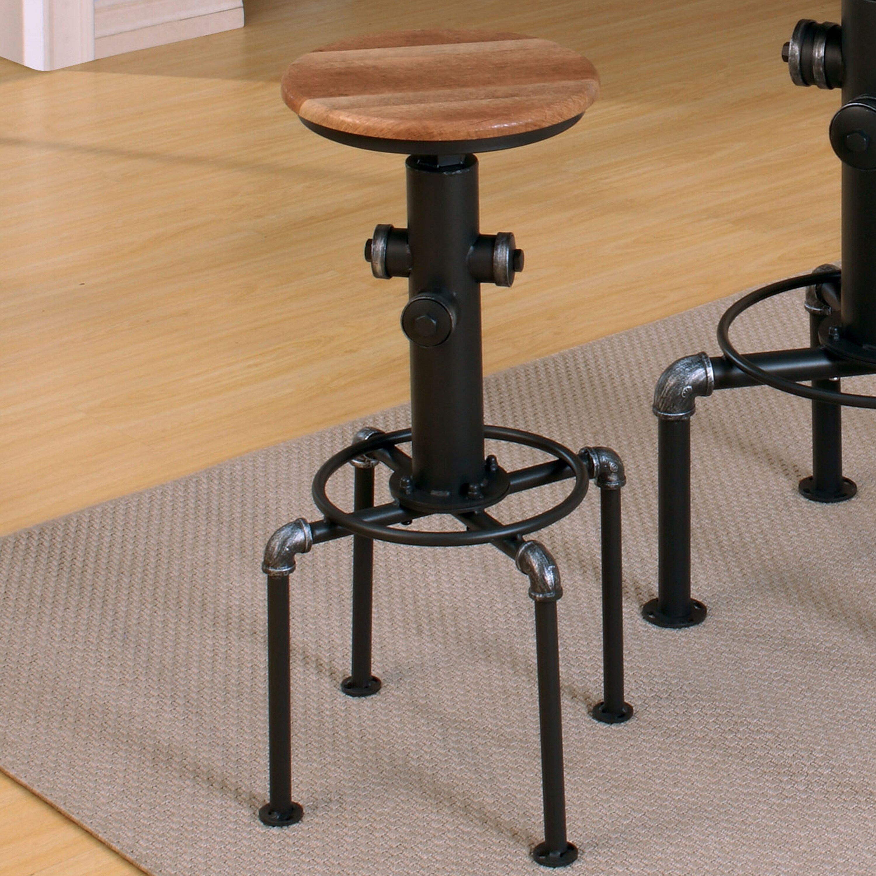 Cess Contemporary Black Metal Barstools by Furniture of America
