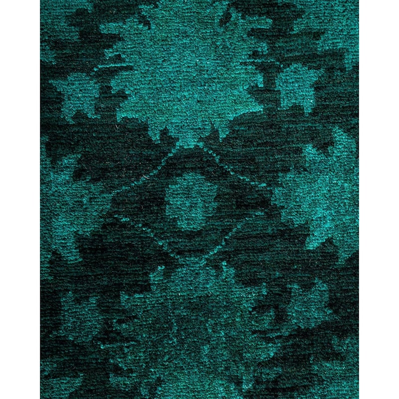 Overton Hand Knotted Wool Vintage Inspired Modern Contemporary Overdyed Black Runner Rug - 2' 5" x 17' 9"