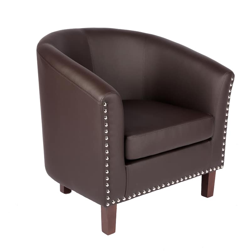 Carson Carrington Junsele PU Leather Accent Club Chair - Brown