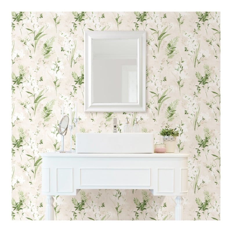 Advantage Turner Cream Watercolor Floral Wallpaper - 20 x 396 x 0.025