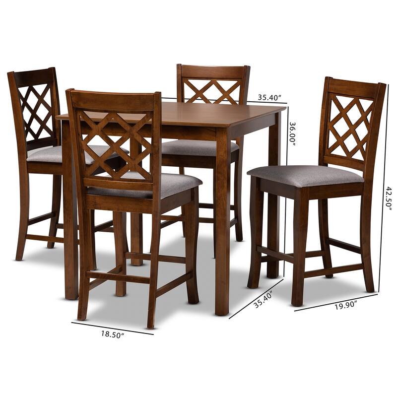 Alora Modern and Contemporary 5-Piece Wood Pub Set