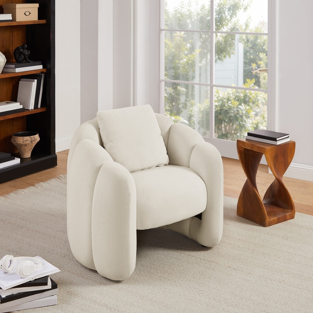 Art Leon Petal Accent Barrel Chair with Pillows