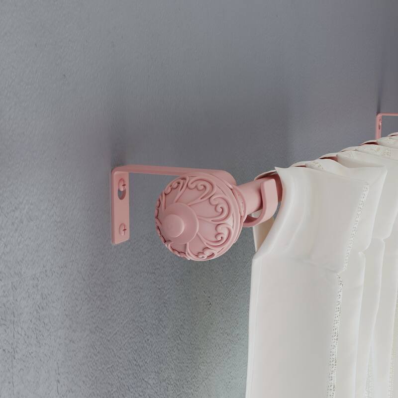 Acroma Adjustable Single Pink Curtain Rod for Window