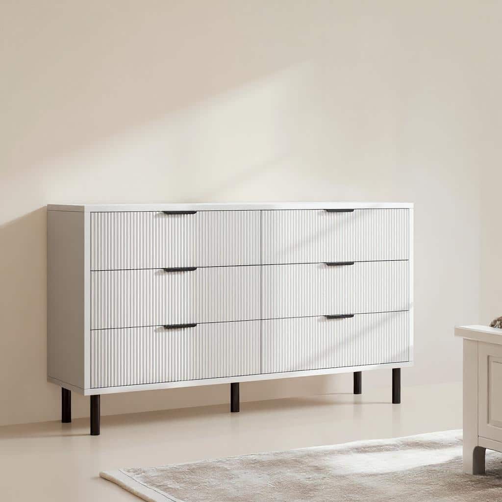 55'' Wide Chest of Drawers, 6 Drawer, with Anti-Tipping Device