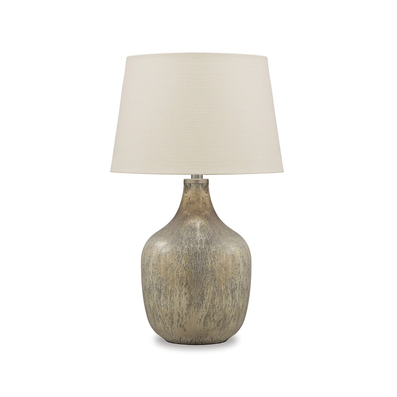 Mari Gray/Gold Finish Glass Table Lamp - 16.63" W x 16.63" D x 27.75" H