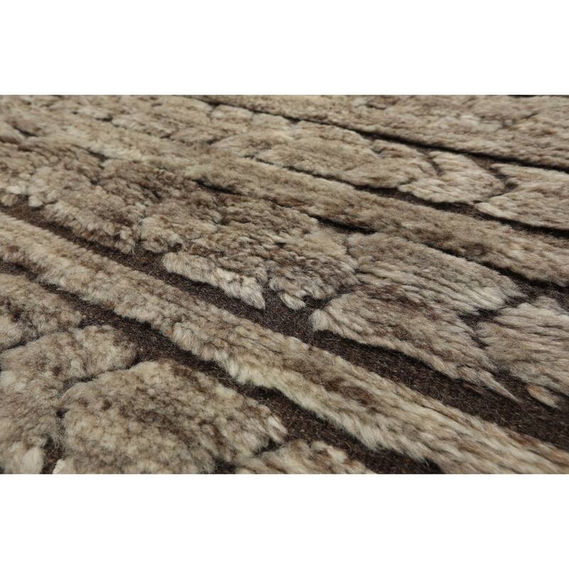 9x12 Tibetano Hand Knotted Wool Beige Moroccan Modern & Contemporary Boho Rug - 9' x 12'