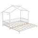 preview thumbnail 16 of 31, Extendable House Bed Twin to King Daybed with Roof and Fence Rails White