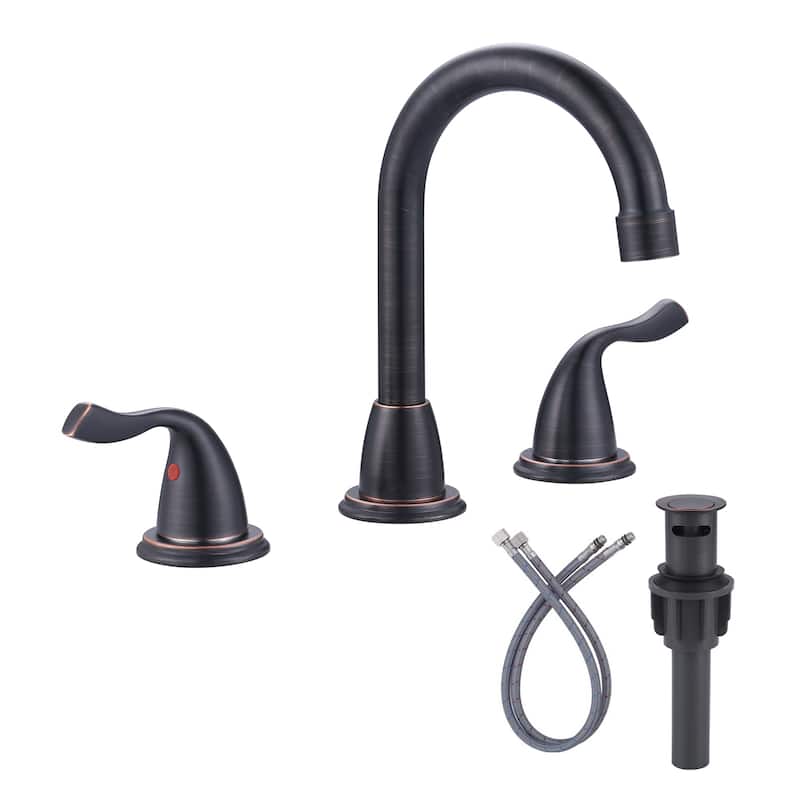 WOWOW 8 Inch Widespread Bathroom Faucet in Morden - Oil Rubbed Bronze