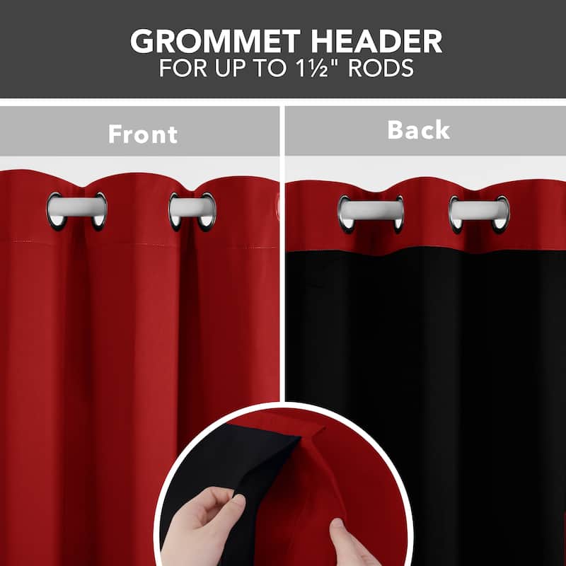 Deconovo 100 Percent Blackout with Liner Grommet Curtain (2 Panel)