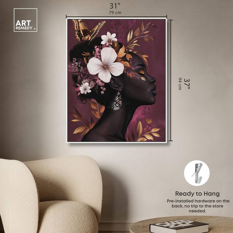 She Blooms in Darkness I Canvas by Art Remedy