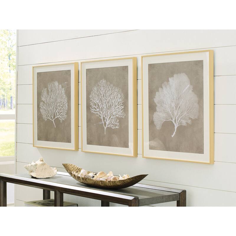 Signature Design by Ashley Hendridge Beige/White Wall Art (Set of 3)