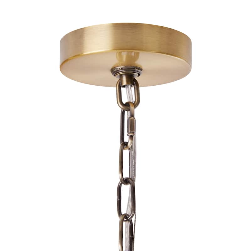 River of Goods Bryar Brass and Crystal 23.5"W 3-Light Chandelier - 23.5" x 23.5" x 61.5"