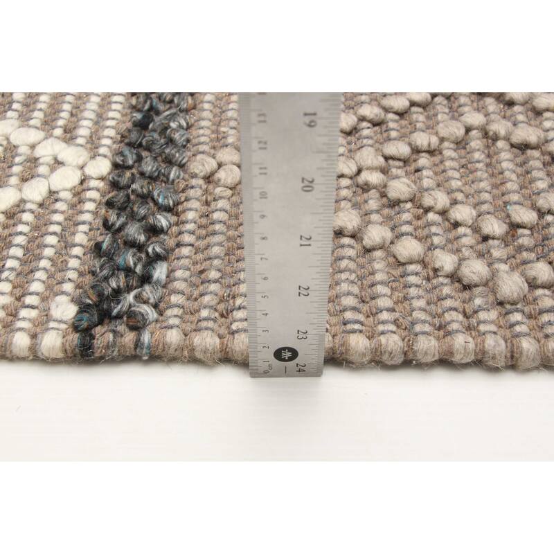 ECARPETGALLERY Braid weave Sienna Brown Wool Rug - 6'1 x 9'0