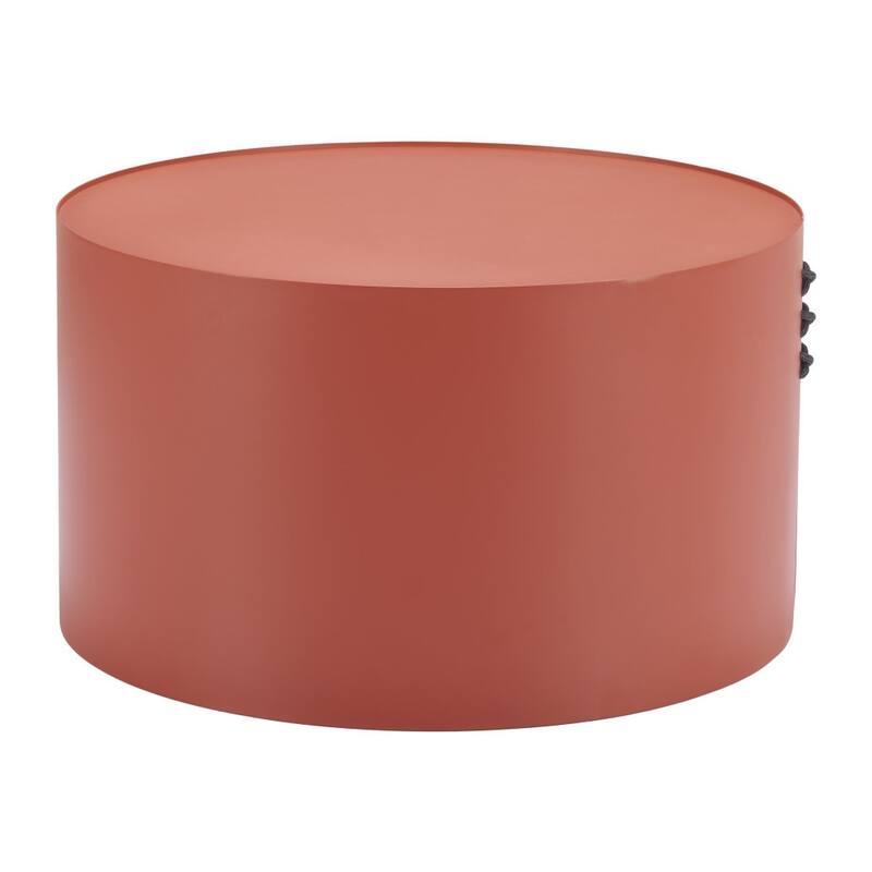 29" Terra Cotta Rounded Aluminum Outdoor Coffee Table