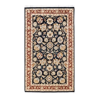 Overton One-of-a-Kind Hand-Knotted Traditional Oriental Mogul Black Area Rug - 3' 2" x 5' 2"