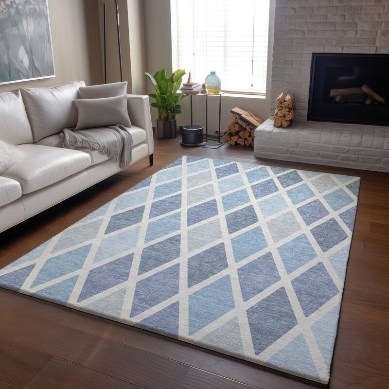 Premium Washable Super Soft Mosaic Diamonds Mayfield Rug