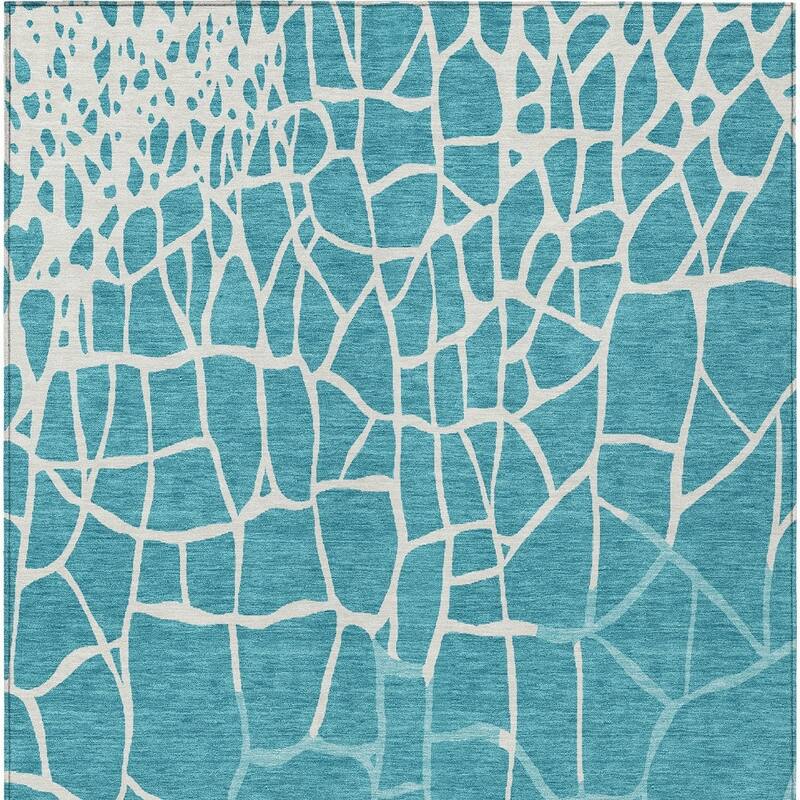 HomeRoots Abstract Transitional Rectangle Outdoor Rug