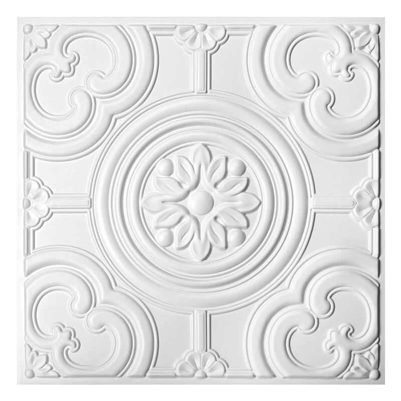 Atr3d 12 Pack 24"x24" 3D Wall Panel Ceiling Tiles Cover 48 Sq.Ft. for Home Decor - Matte Whte