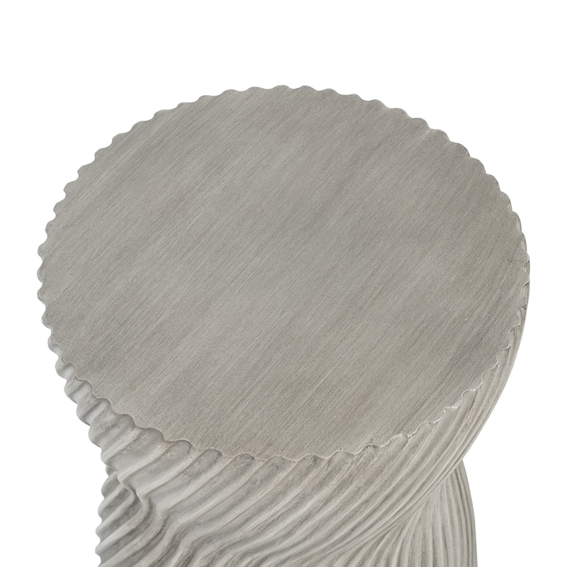 Christopher Knight Home - 13.75" Contemporary MGO Concrete Accent Side Table, Spiral Hourglass Design - Grey