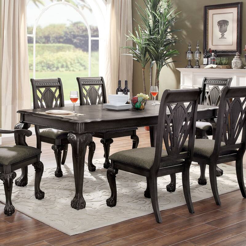 Furniture of America Wyndham Dark Grey 82-inch Expandable Dining Table