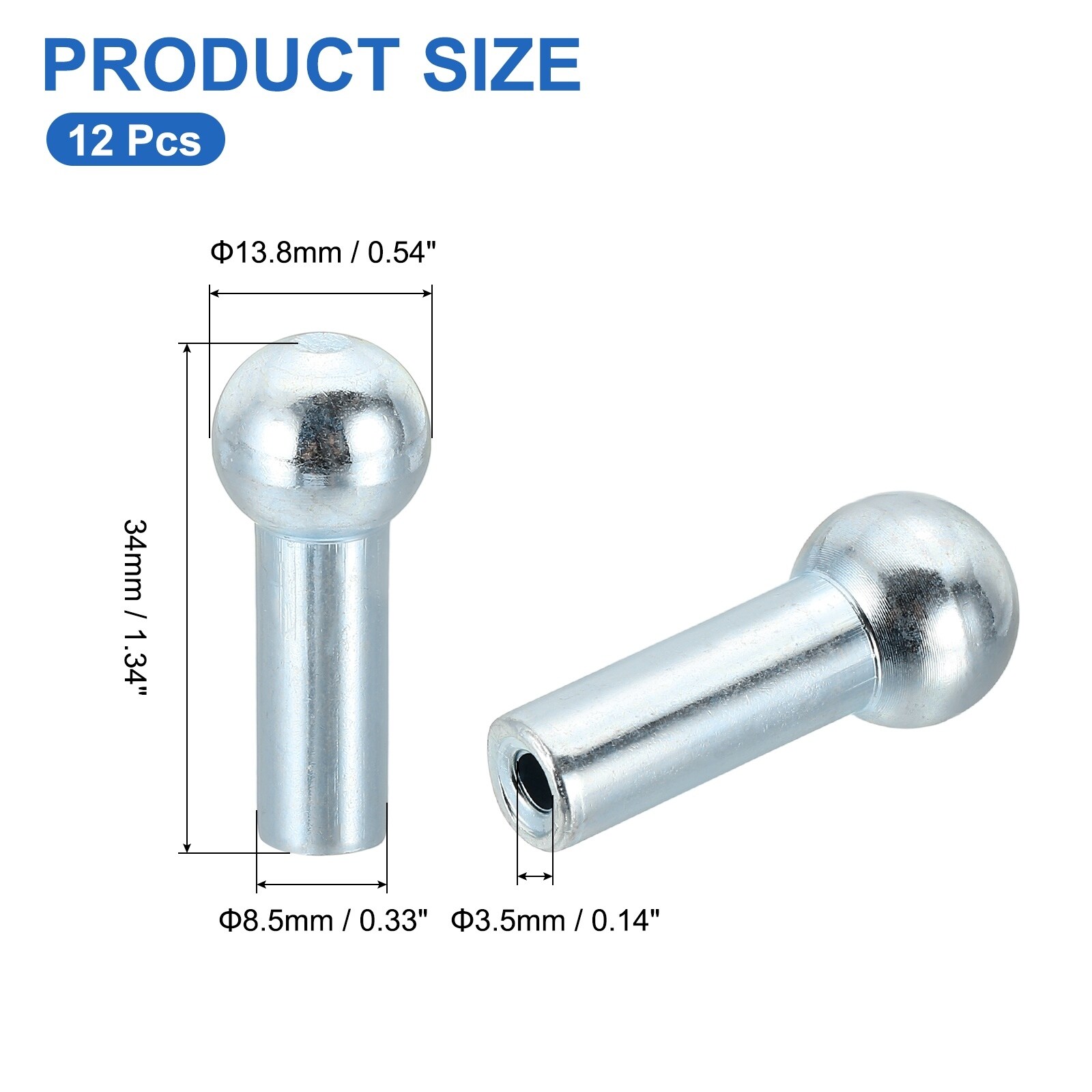 12Pcs Gym Wire Rope Spherical Head Stopper, Cable Ball Stopper for 5mm Cable Gym - Silver