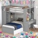 preview thumbnail 2 of 7, Modern Twin size Loft Bed With Twin Size Stand-alone Bed,Shelves,Desk And Wardrobe,Versatile Use
