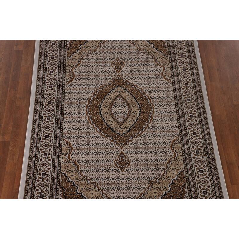 Geometric Tabriz Turkish Area Rug Machine Made Carpet - 5'2" x 7'9"