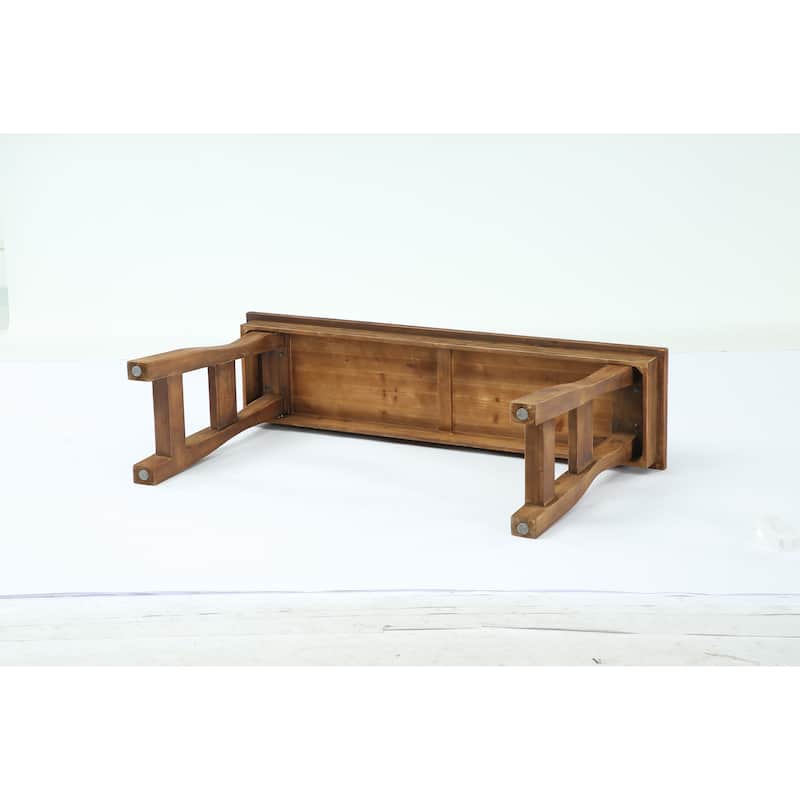 59" Solid Wood Console Table, Rustic Style Couch Tables Behind Sofa, Light Brown