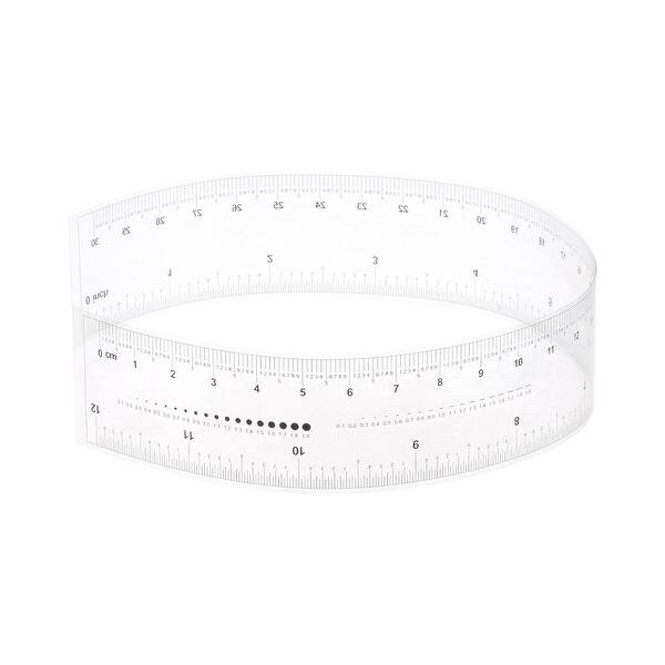 Calibration Ruler Transparent Film Flexible Ruler PET Plastic Covered Folding Straight Ruler ...