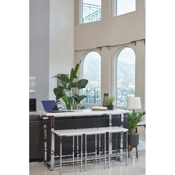 Silver Orchid Bosse 4-piece Rectangular Counter Height Set. Opens flyout.