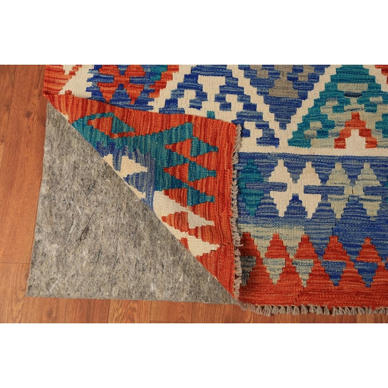 Trellis Kilim Oriental Area Rug Flatweave Wool Carpet - 7'9"x 10'0"