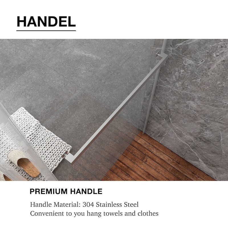 48/60/72 in. W Sliding Frameless Shower Door in Chrome with Tempered glass