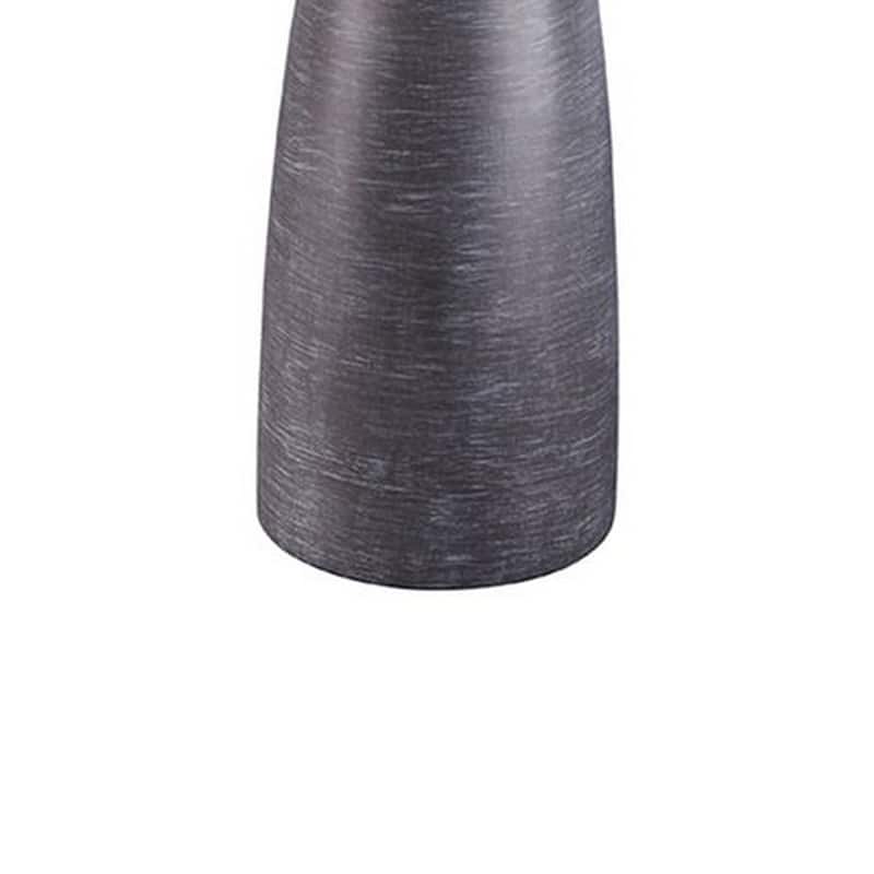 Vase Shape Resin Table Lamp with Fabric Shade, Set of 2, Gray and White