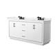 Option White / Carrara Cultured Marble Top / Matte Black