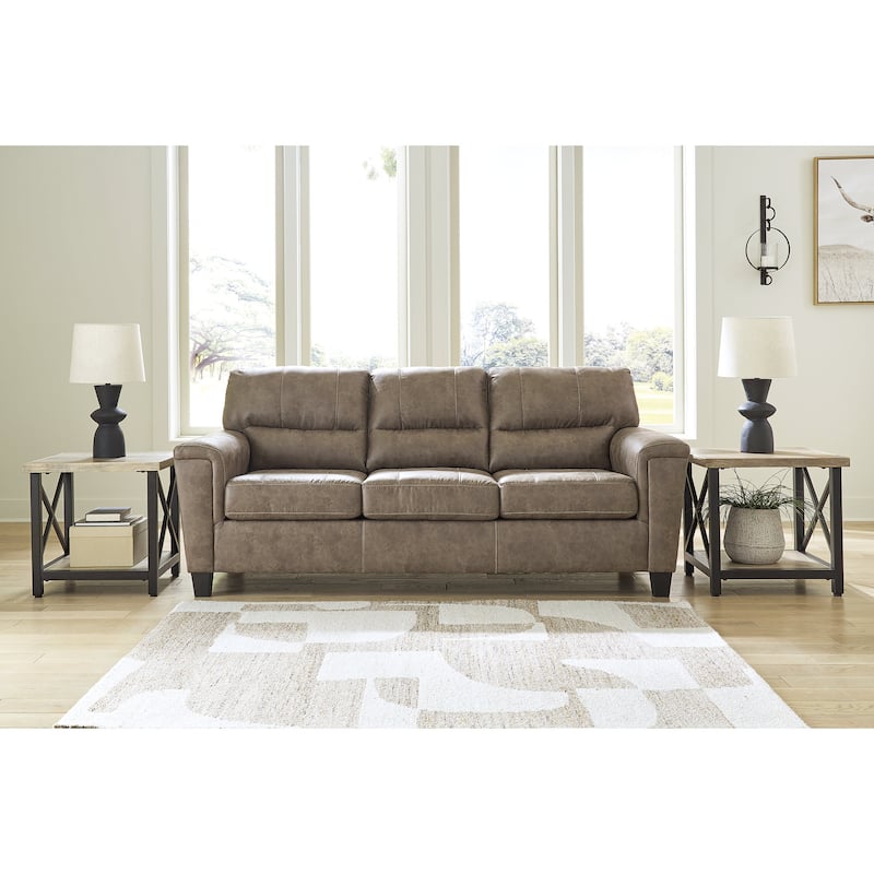 Signature Design by Ashley Navi Brown/Beige Sofa - 89"W x 38"D x 39"H
