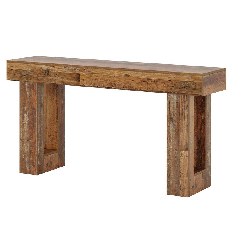 63-inch Wood Narrow Console Sofa Hallway Accent Table for Entryway